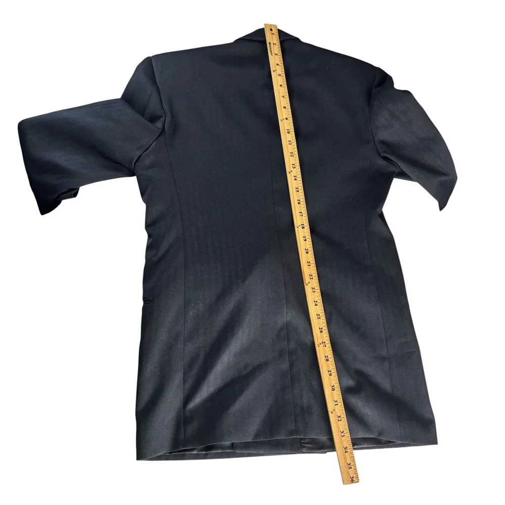 Raffinati Double Breasted Blazer Mens Black Striped Peak‎ Lapel Formal Classic